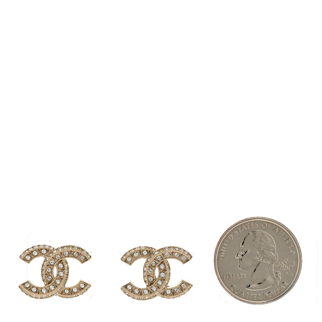 シャネル クリスタルタイムレス CC ピアス ライトゴールド(代金引換)