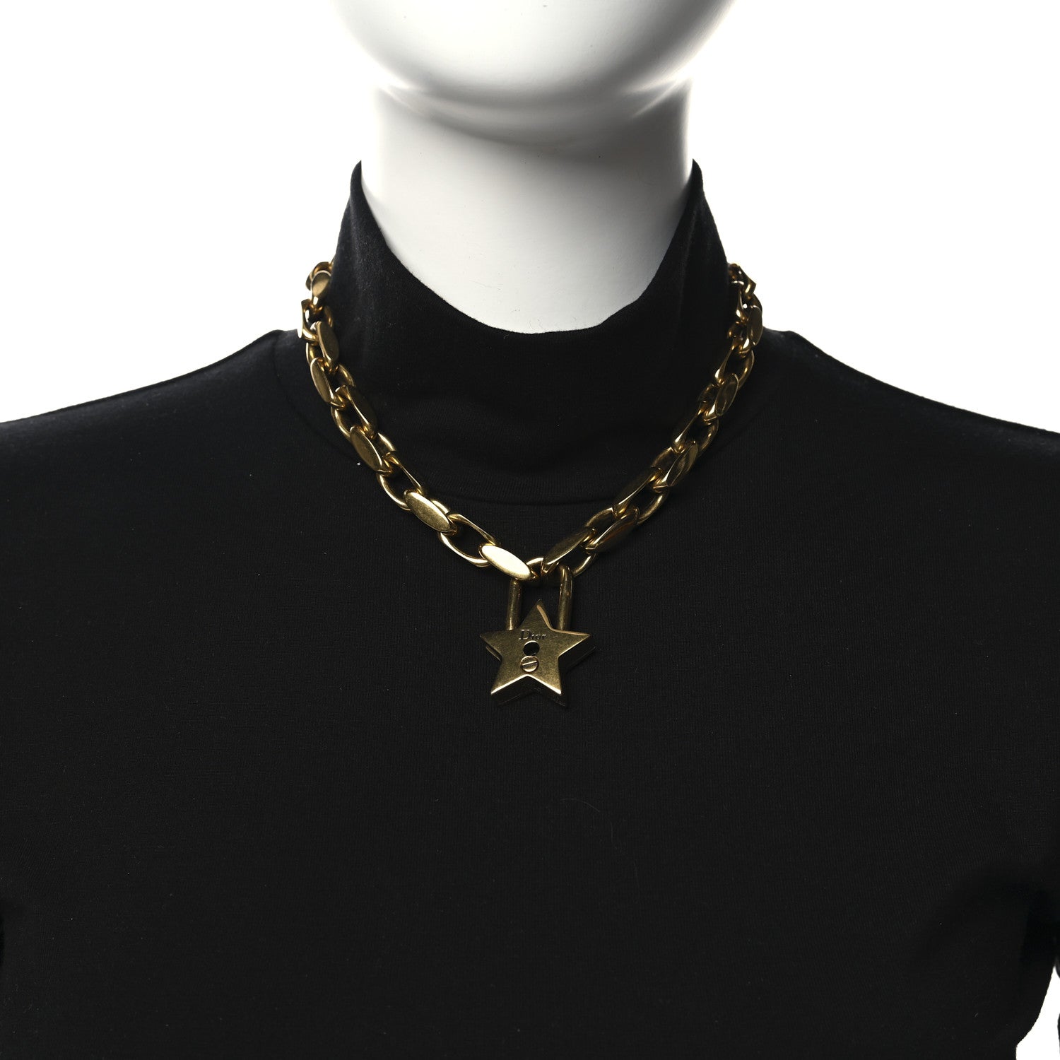 ディオール メタルラッキースター チョーカーネックレス エイジドゴールド(代金引換)