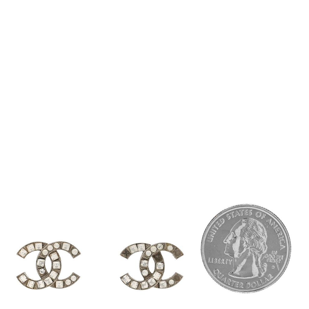 シャネル バゲットクリスタルCCシルバーイヤリング(代金引換)