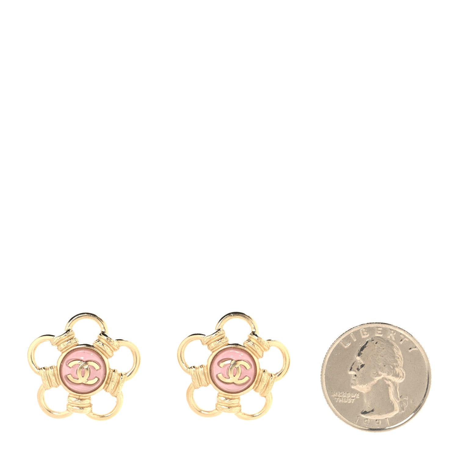 シャネル レジンCCフラワーピアス ゴールドピンク(代金引換)