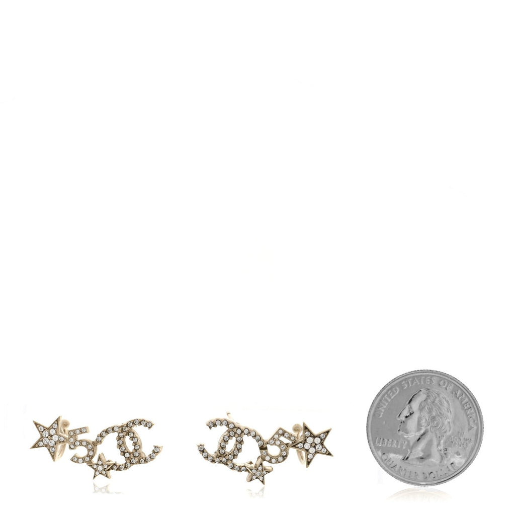 シャネル クリスタルスター 5カラット ピアス ゴールド(代金引換)
