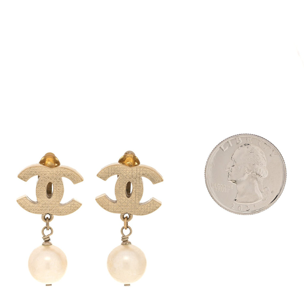 シャネル パール CC ドロップ クリップオンピアス ゴールド(代金引換)
